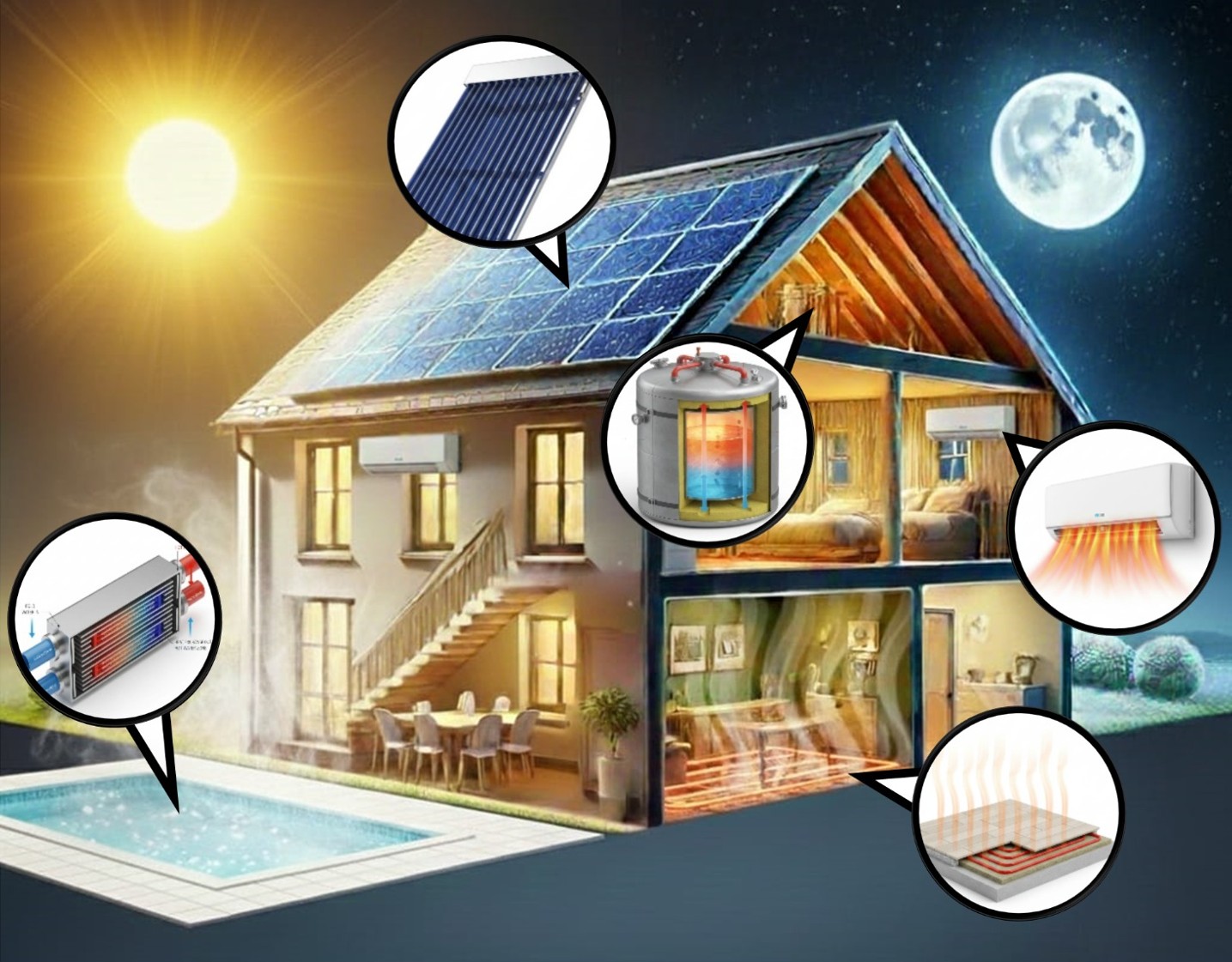 Solar cooling development prototype air-conditioner