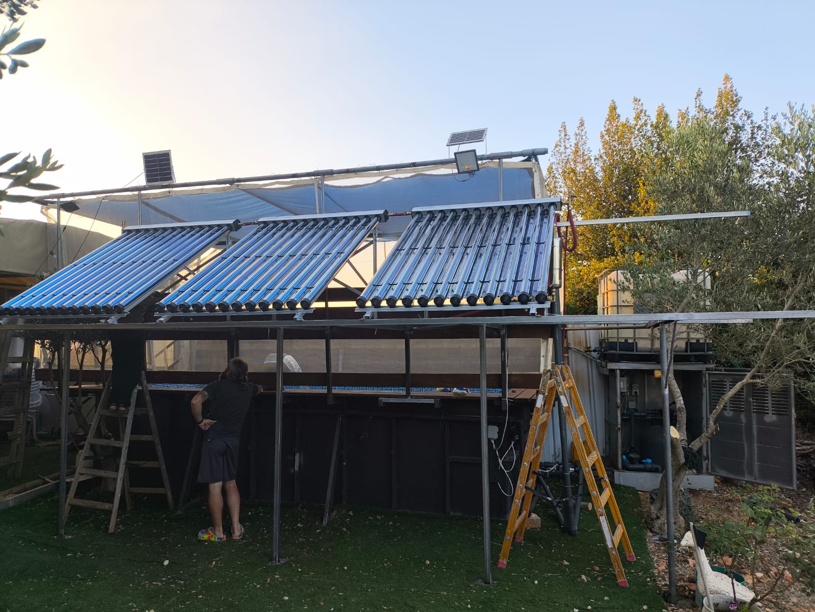 NaturaTemp solar pool heating system installation in a private home